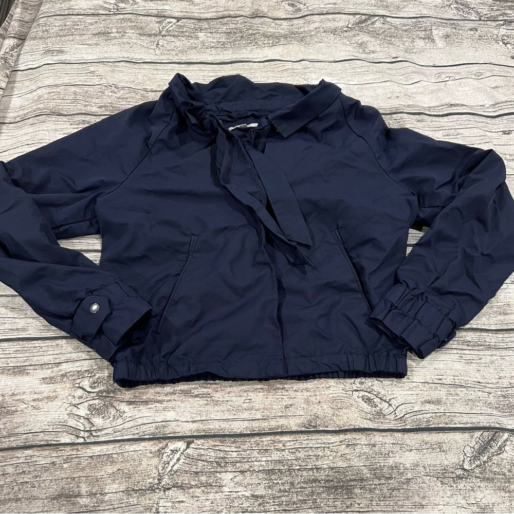 Gap Navy Blue Lightweight Spring Jacket with tie neck size XS